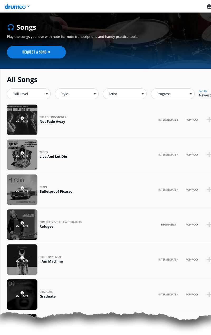 Drumeo Songs part